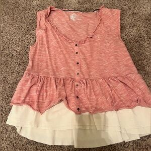 Anthropologie (Pilcro) peplum layer top
